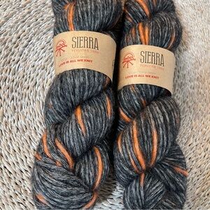 Sierra Peruvian Yarn Gray Orange baby alpaca 2 skeins Andean Spirit Pima cotton